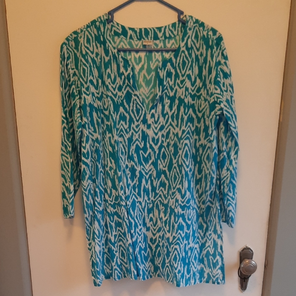 Blue Patterned Women's Top